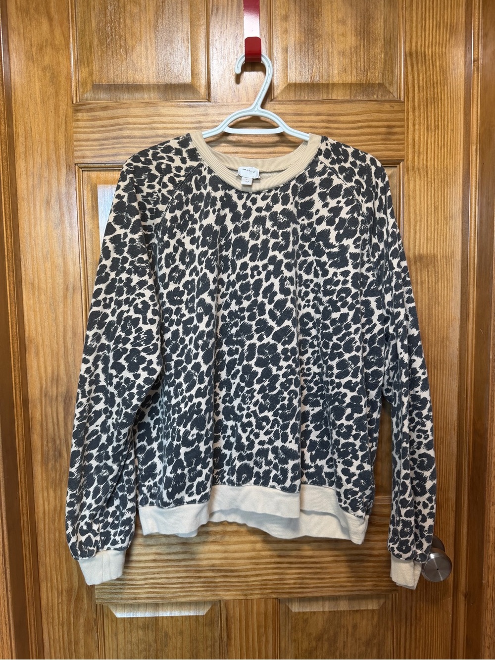 Maeve by Anthropologie Leopard Print Crewneck Sweater- Size L